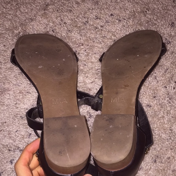 Mia leather and gold heeled sandals - Picture 3 of 5